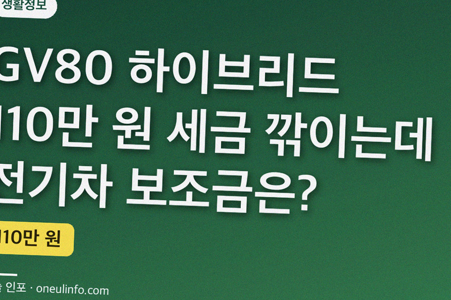 GV80 하이브리드 110만 원 세금 깎이는데 전기차 보조금은?