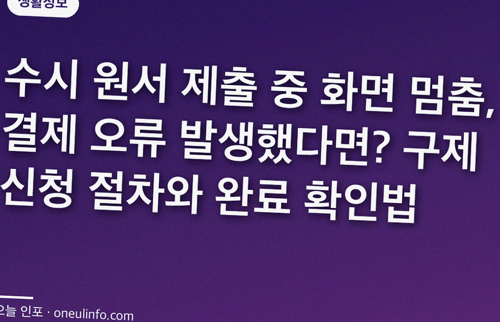수시 원서 제출 중 화면 멈춤, 결제 오류 발생했다면? 구제 신청 절차와 완료 확인법