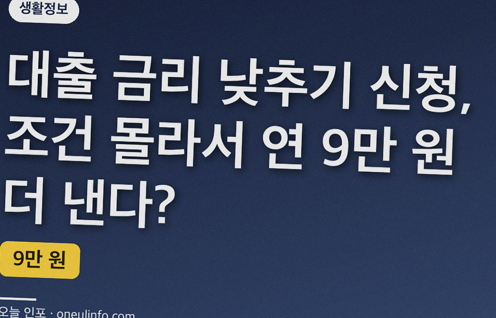 대출 금리 낮추기 신청, 조건 몰라서 연 9만 원 더 낸다?