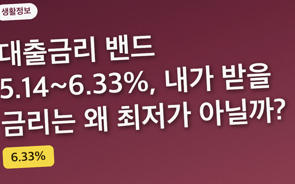 대출금리 밴드 5.14~6.33%, 내가 받을 금리는 왜 최저가 아닐까?