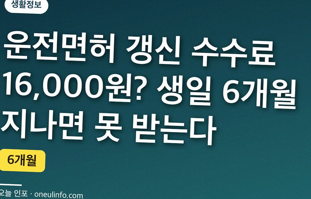 운전면허 갱신 수수료 16,000원? 생일 6개월 지나면 못 받는다