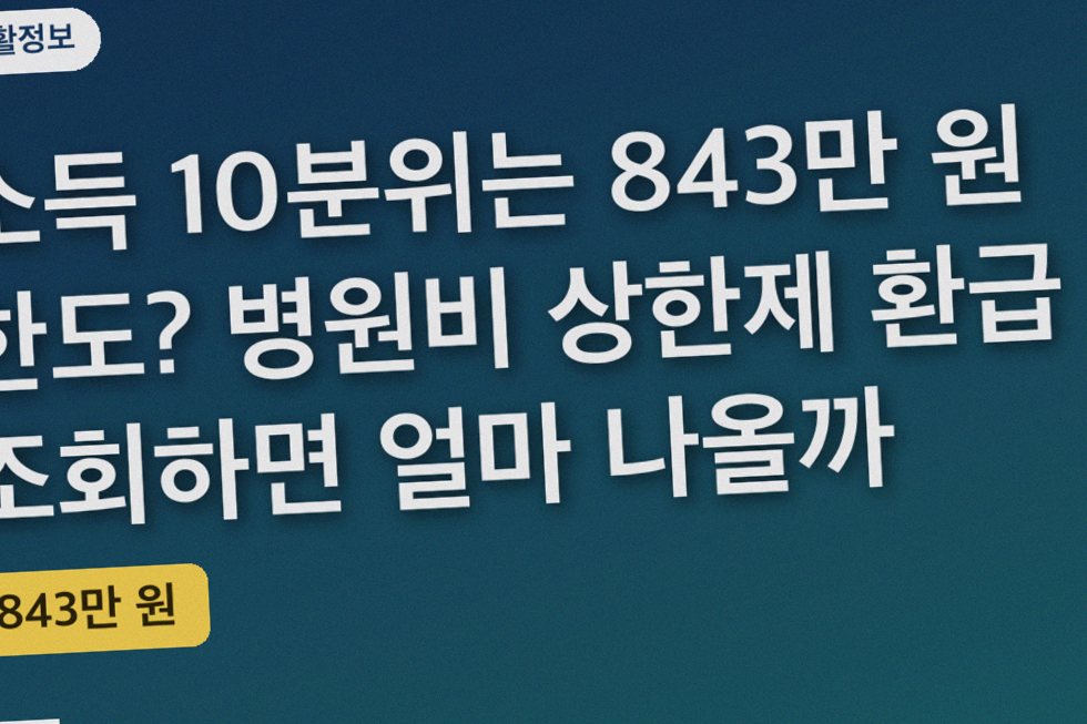 소득 10분위는 843만 원 한도? 병원비 상한제 환급 조회하면 얼마 나올까