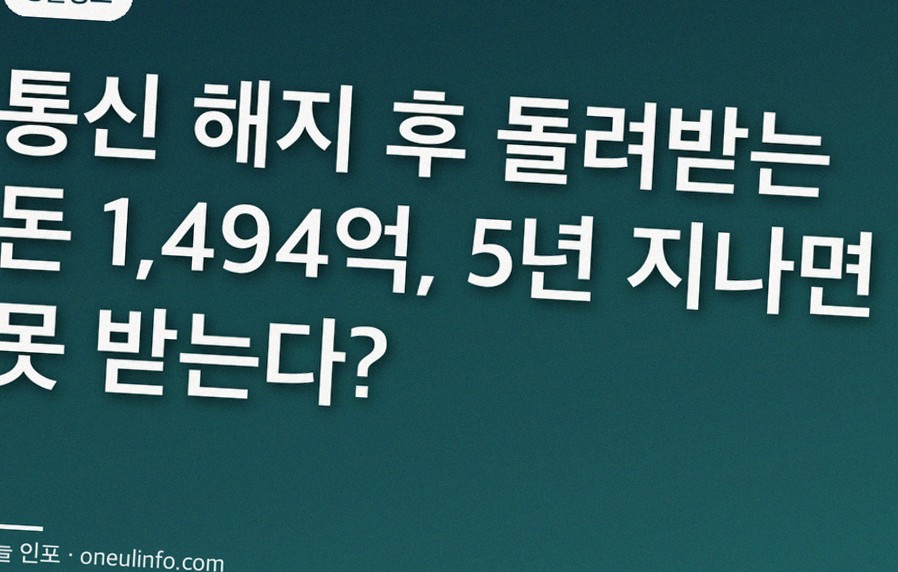 통신 해지 후 돌려받는 돈 1,494억, 5년 지나면 못 받는다?