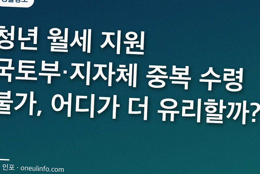 청년 월세 지원 국토부·지자체 중복 수령 불가, 어디가 더 유리할까?