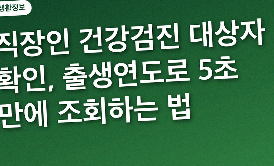 직장인 건강검진 대상자 확인, 출생연도로 5초 만에 조회하는 법