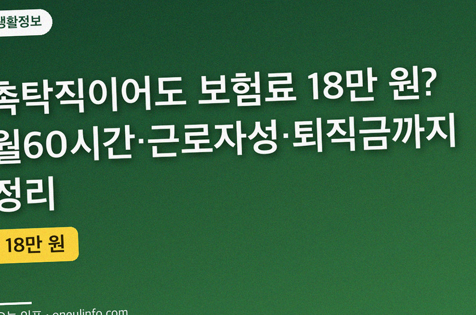 촉탁직이어도 보험료 18만 원? 월60시간·근로자성·퇴직금까지 정리