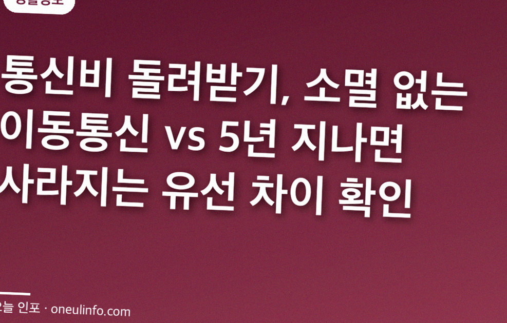 통신비 돌려받기, 소멸 없는 이동통신 vs 5년 지나면 사라지는 유선 차이 확인