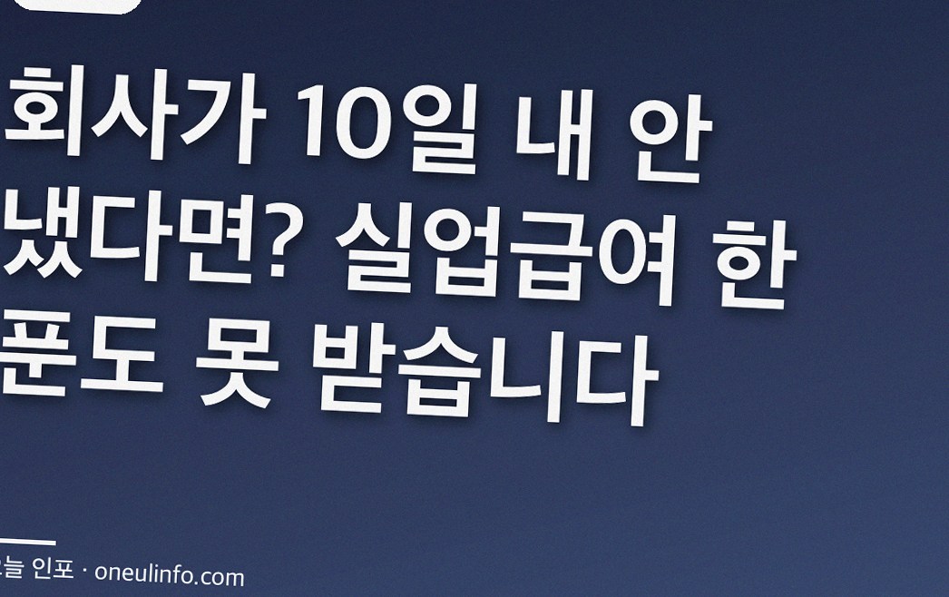 회사가 10일 내 안 냈다면? 실업급여 한 푼도 못 받습니다